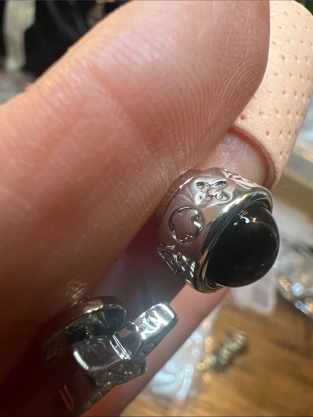 Silver Black/ Silver Pearl Posts Stud Earrings